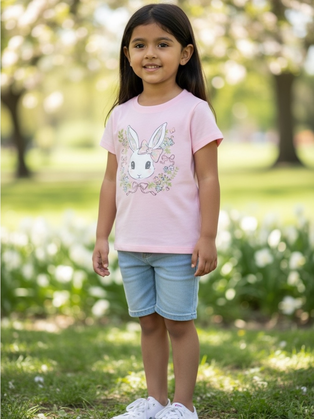 The Children’s Place Girls Pink Bunny Graphic Tee NIP